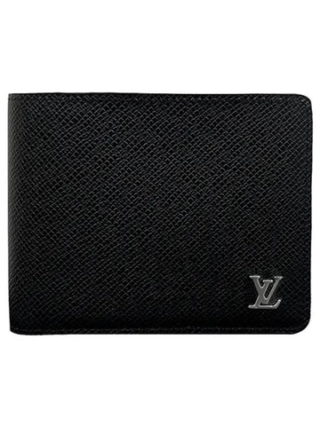 Multiple Taiga Leather Half Wallet Black - LOUIS VUITTON - BALAAN.