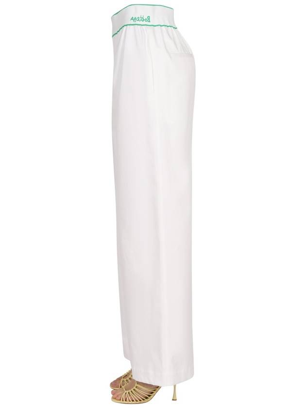 Women's Elastic Cotton Tennis Straight Pants White - BOTTEGA VENETA - BALAAN 4