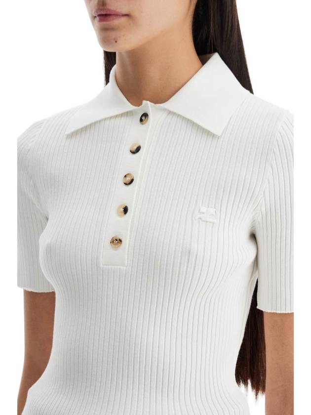 short-sleeved ribbed polo - COURREGES - BALAAN 4