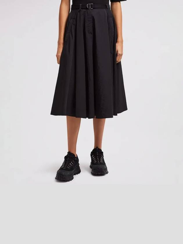 Nylon midi A line skirt black - MONCLER - BALAAN 3