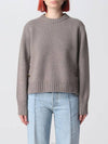 Metal Note Button Wool Knit Top Grey - BOTTEGA VENETA - BALAAN 2