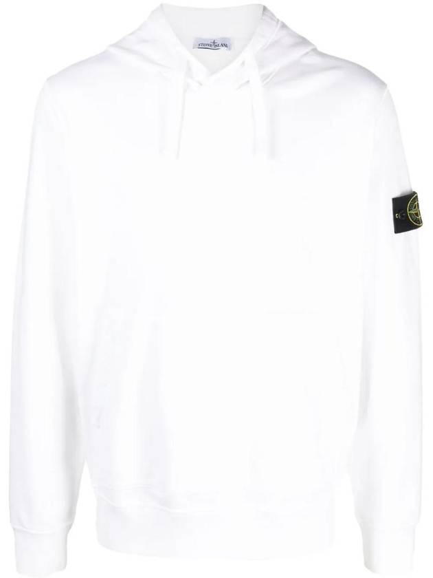 Signature Logo Patch Hoodie White - STONE ISLAND - BALAAN 1