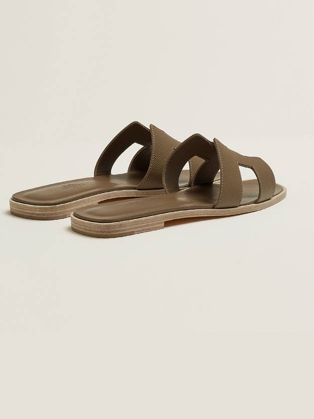 Oran Leather Sandals Etoupe - HERMES - BALAAN 5