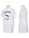 Men's Long Twist Fit Round Short Sleeve T-Shirt White - DSQUARED2 - BALAAN 3