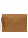 Women's Intrecciato Clutch Bag Orange - BOTTEGA VENETA - BALAAN 1