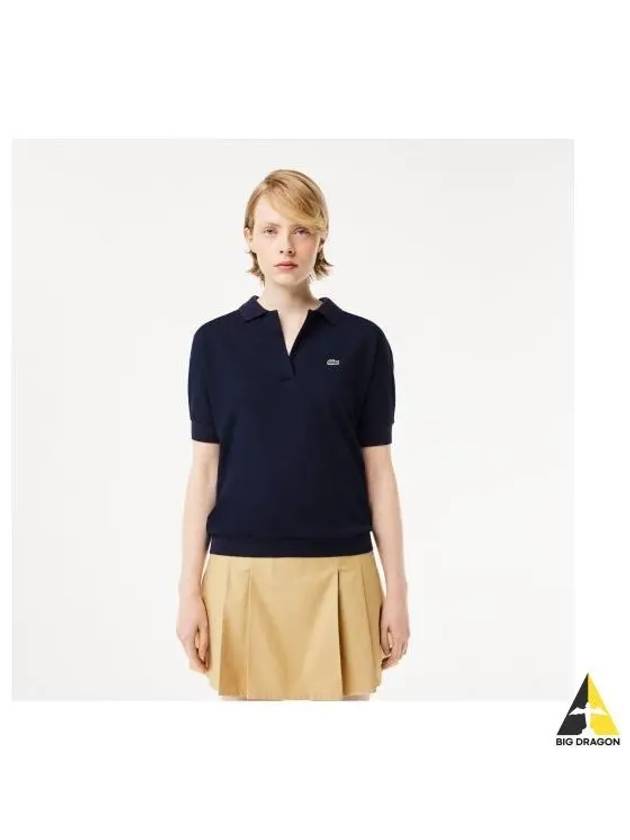 Women s Relaxed Fit Heritage Polo Shirt Navy - LACOSTE - BALAAN 1