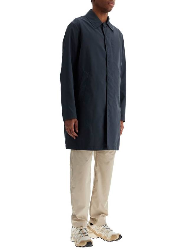 long blue waterproof coat in high-quality polyester with buttons - HERNO - BALAAN 2