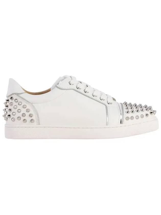 Vieira Spike Low Top Sneakers White Silver - CHRISTIAN LOUBOUTIN - BALAAN 3