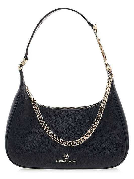 Women's Piper Chain Link Leather Shoulder Bag Black - MICHAEL KORS - BALAAN.