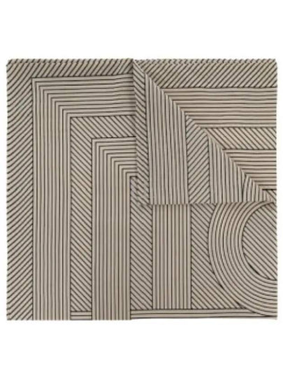 Stripe Organic Cotton Silk Scarf Cream - TOTEME - BALAAN 2