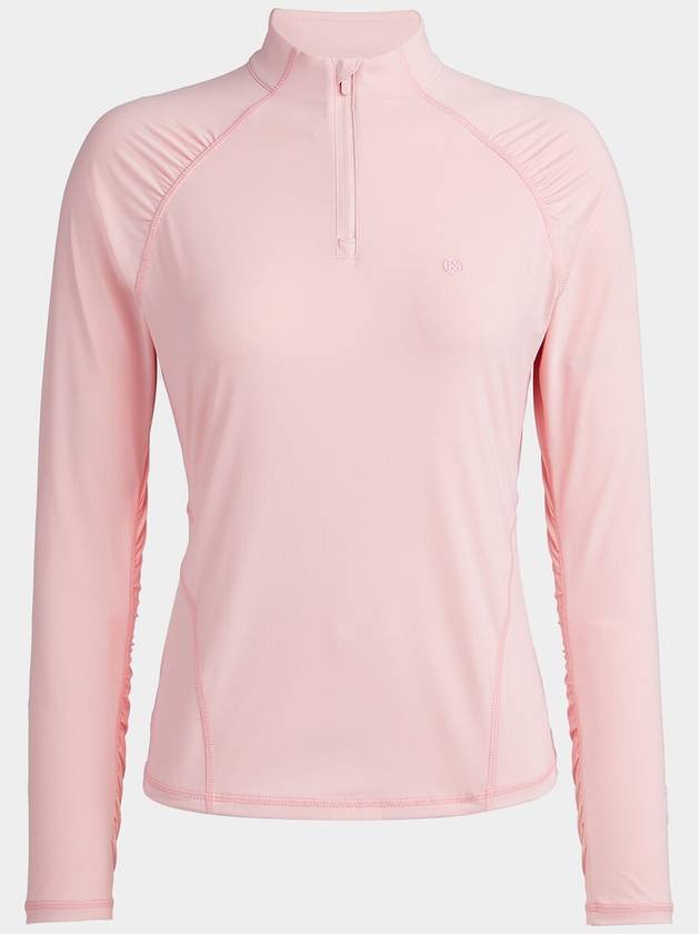 Women's Golf Silky Tech Nylon Ruched Quarter Zip Pullover Pink - G/FORE - BALAAN 2