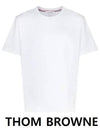 Men's Side Slit Relaxed Short Sleeve T-Shirt White - THOM BROWNE - BALAAN 10