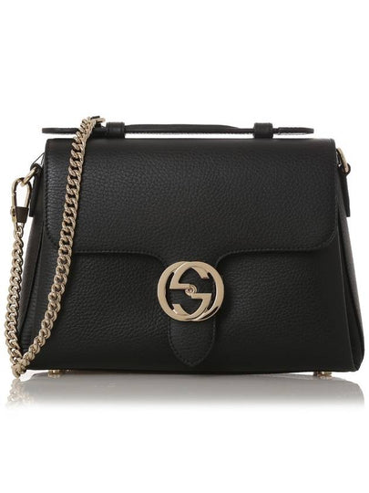 GG Interlocking Chain Small Top Handle Shoulder Bag Black - GUCCI - BALAAN 2