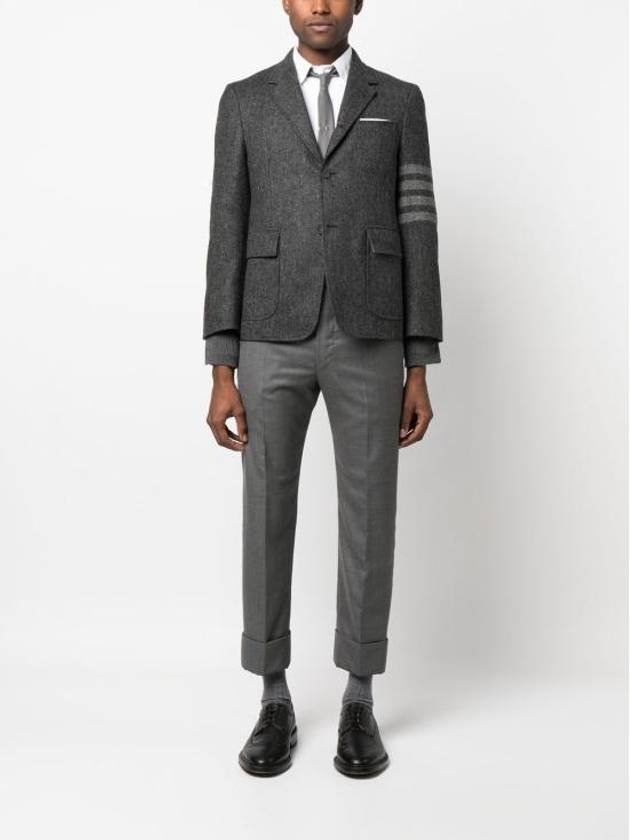 Donegal Tweed 4 Bar Single Breasted Blazer Jacket Grey - THOM BROWNE - BALAAN 6