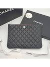 Classic Clutch Pouch Caviar New Medium Black Silver A82545 - CHANEL - BALAAN 1