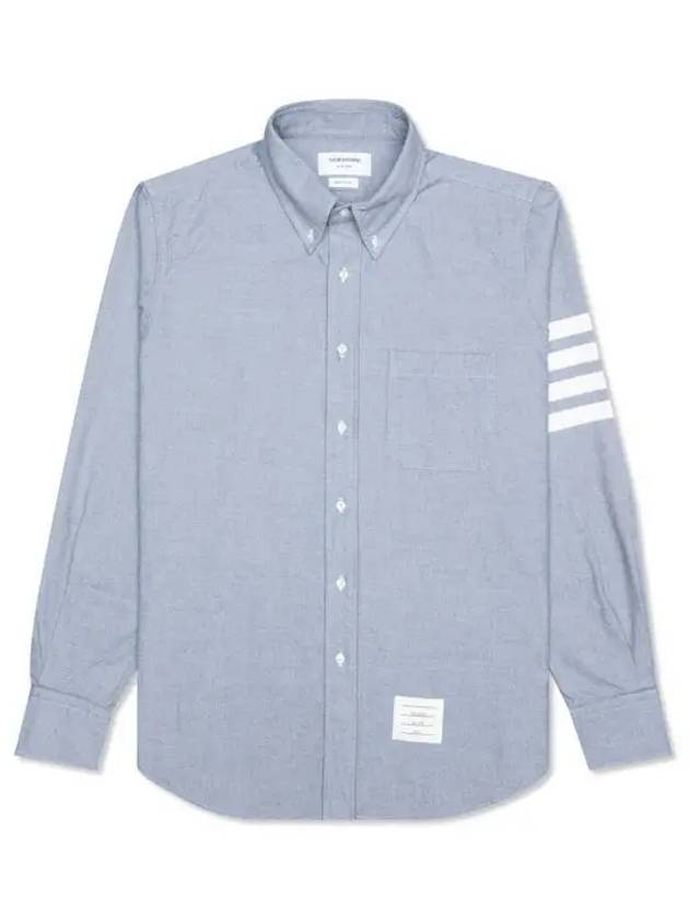 Men's Diagonal Solid Flannel Long Sleeve Shirt Light Blue - THOM BROWNE - BALAAN 2