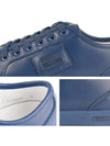 Logo Patch Leather Low Top Sneakers Blue - DOLCE&GABBANA - BALAAN 7