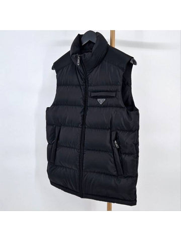 Triangle logo vest padded black size 46 - PRADA - BALAAN 1