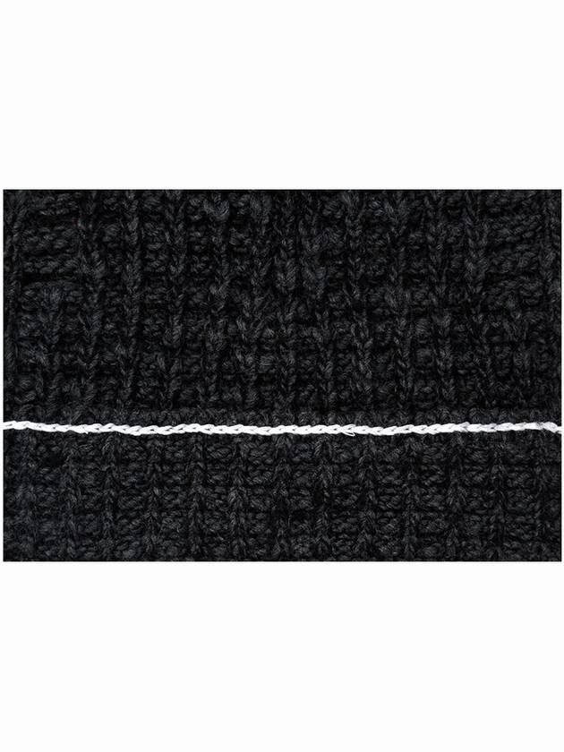 Texture Alpaca Wool Beanie Dark Grey - MAISON MARGIELA - BALAAN 4