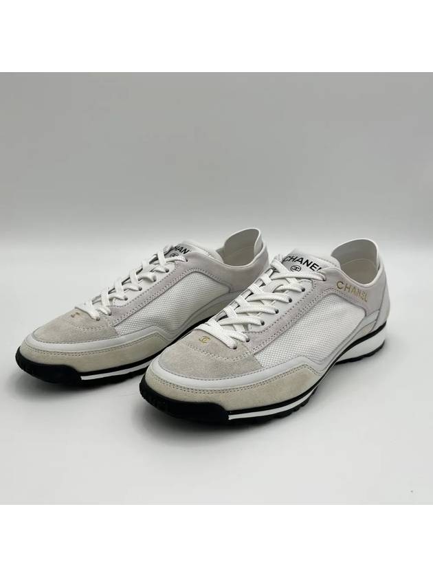 CC mesh suede sneakers white G40012 - CHANEL - BALAAN 1