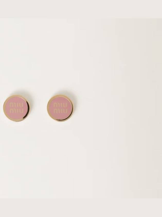 Enameled Metal Earrings Orchid Pink - MIU MIU - BALAAN 4