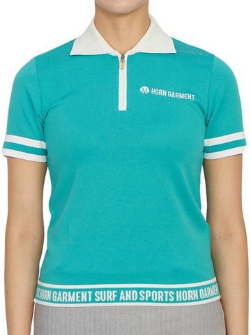 Women's Logo Short Sleeve PK Shirt Mint - HORN GARMENT - BALAAN 1