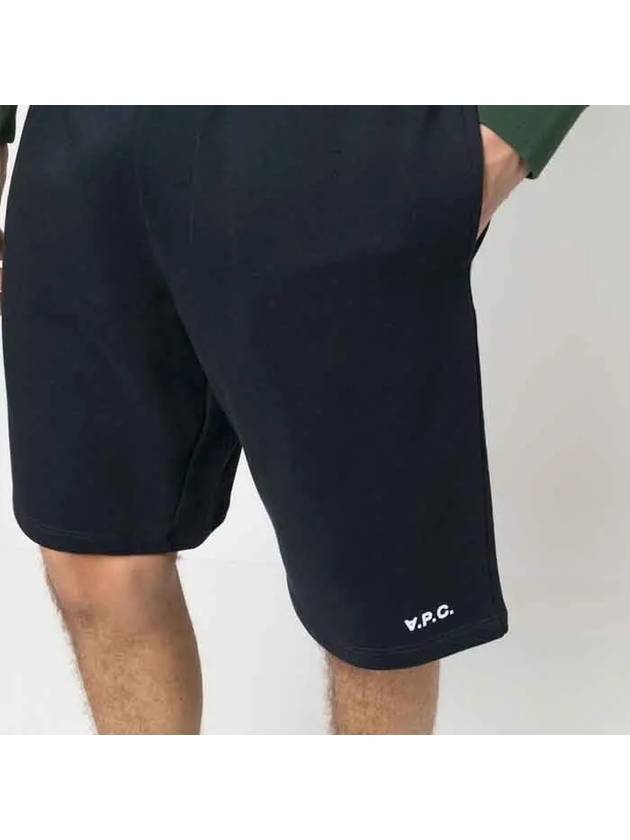 Men's Logo Drawstring Waist Track Shorts Dark Navy - A.P.C. - BALAAN 6