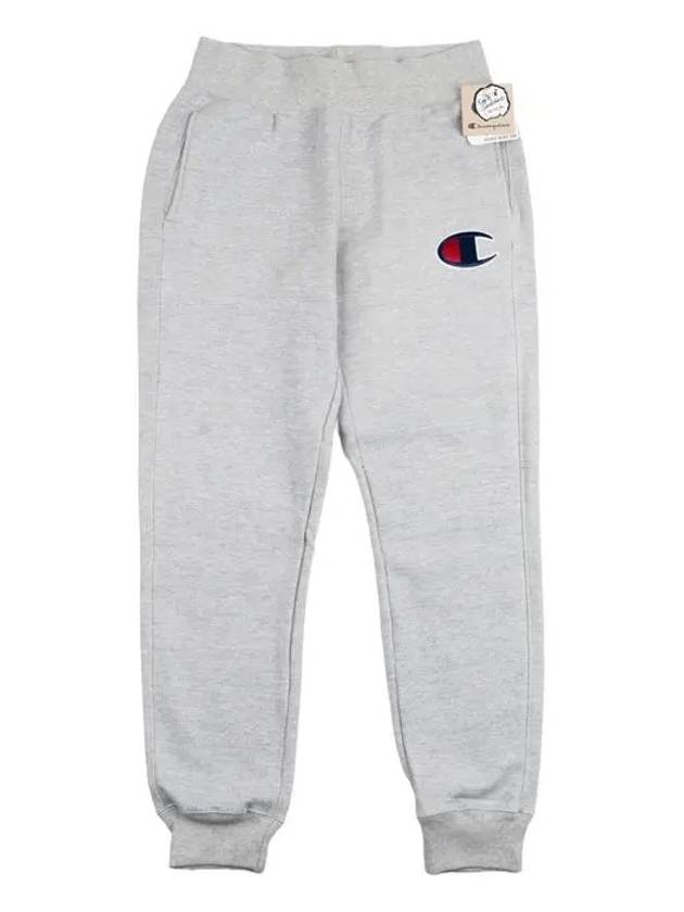 Reverse Weave Direct Flock Script Track Pants Oxford Grey - CHAMPION - BALAAN 6