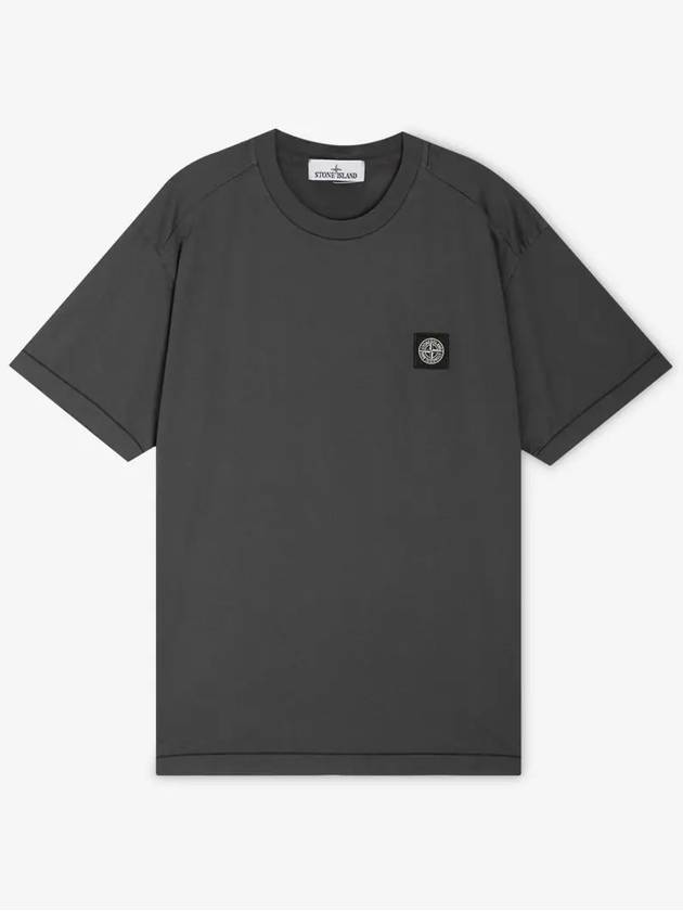 Logo Patch Short Sleeve T-Shirt Charcoal - STONE ISLAND - BALAAN 3