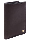 Small Grain Leather Card Wallet Brown - TOM FORD - BALAAN 4