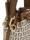 Mon Tresor FF Motif Bucket Bag Brown - FENDI - BALAAN 8