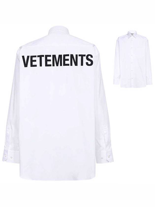 Logo Lettering Long Sleeve Shirt White - VETEMENTS - BALAAN 2