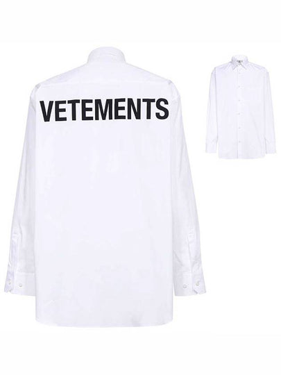 Logo Lettering Long Sleeve Shirt White - VETEMENTS - BALAAN 2