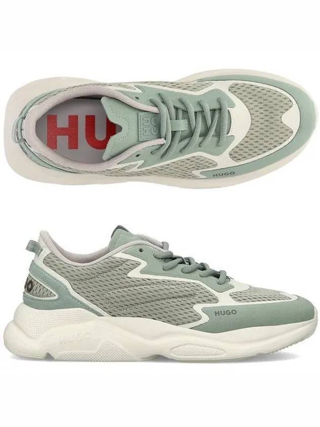 Reflective Piping Low Top Sneakers Turquoise - HUGO BOSS - BALAAN 2