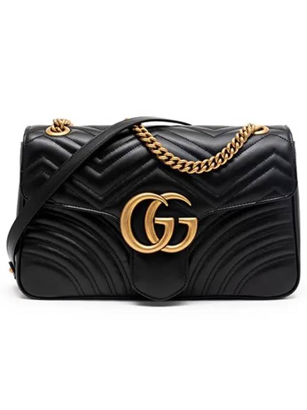 GG Marmont Matelasse Medium Shoulder Bag Black - GUCCI - BALAAN 3