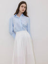 RinkleFree Open Collar Shirt Sky Blue - LESEIZIEME - BALAAN 7