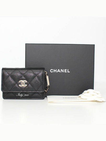 Accordion card wallet chain bag black caviar gold AP2444 - CHANEL - BALAAN 2