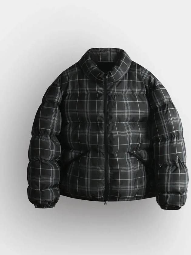 Signature puffer short padded jacket check - INDUST - BALAAN 4