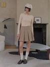 WOOL LIKE PLEATED SKIRT W INNER PANTS Beige - PLAYBOO - BALAAN 1