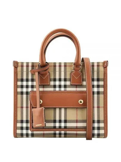 Freya Mini Tote Bag Brown Archive Beige - BURBERRY - BALAAN 2