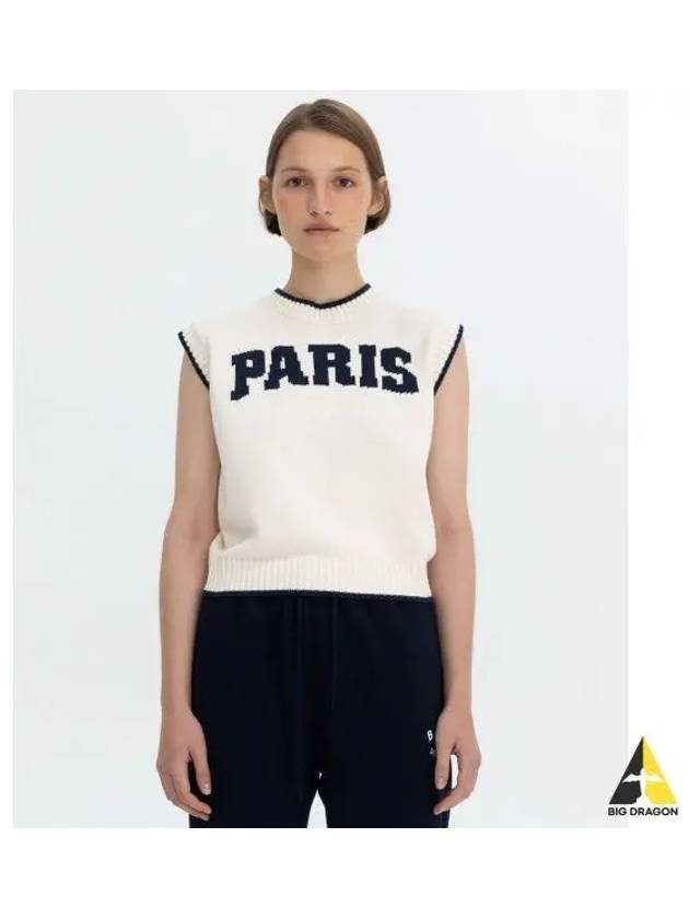 PARIS LOGO VEST IVORY - BENSIMON - BALAAN 1