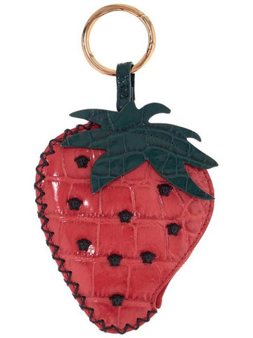 strawberry charm in coconut print leather - VERSACE - BALAAN 1