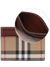 Vintage Check Leather Card Wallet Brown - BURBERRY - BALAAN 3