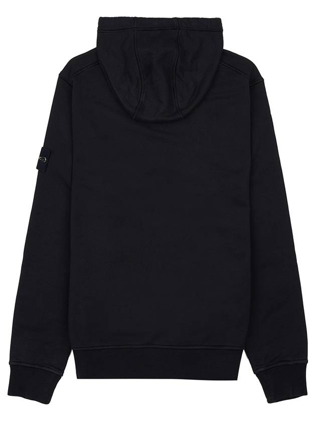 Logo Patch Cotton Fleece Hoodie Black - STONE ISLAND - BALAAN 3