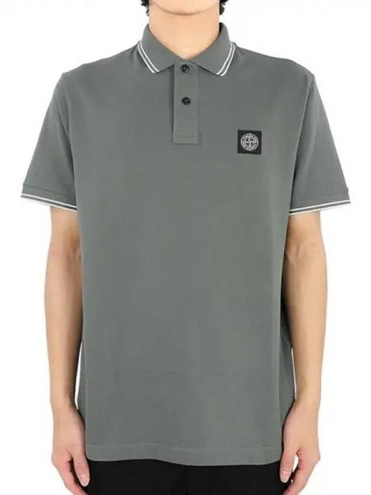 Stretch Cotton Pique Short Sleeve Polo Shirt Musk Green - STONE ISLAND - BALAAN 2