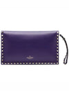 Rockstud Flap ClutchJW2B0399NBD V18 Purple - VALENTINO - BALAAN 4