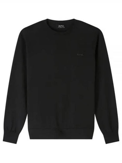 Philo Embroidered Logo Wool Knit Top Black - A.P.C. - BALAAN 2