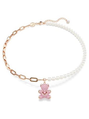 Teddy Pendant Pearl Necklace Pink Rose Gold - SWAROVSKI - BALAAN 1