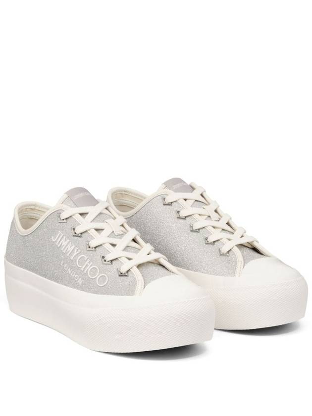 Palma maxi glitter platform low top sneakers silver - JIMMY CHOO - BALAAN 4