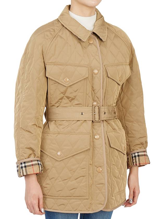 WoMen's Kemble Diamond Quilted Jacket Beige - BURBERRY - BALAAN 7